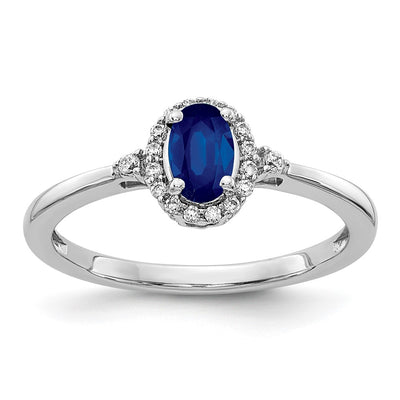 14K white gold diamond oval ring