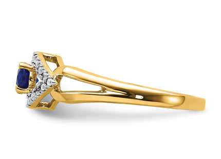 14k Diamond and Sapphire Ring