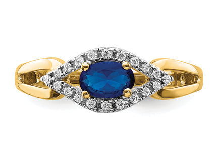 14k Diamond and Sapphire Ring