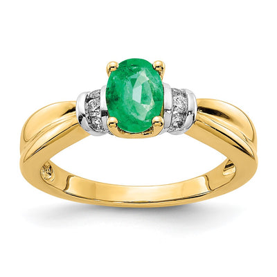 14K gold diamond oval ring