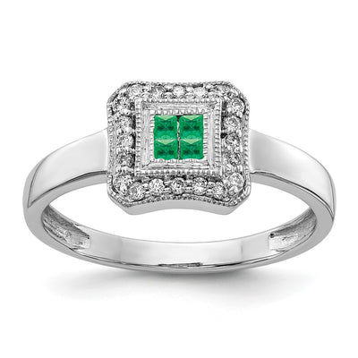 14K white gold diamond ring