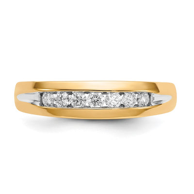14K w/Rhodium Diamond Mens Channel Ring