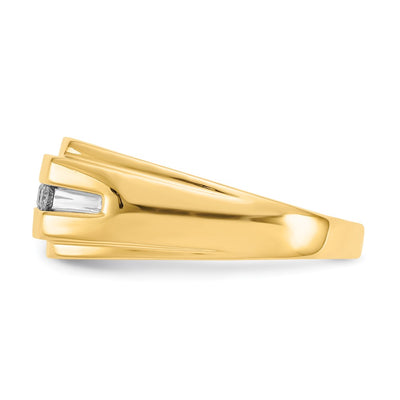 14K Diamond 6-stone Mens Ring