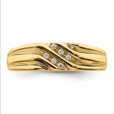 14K w/Rhodium Diamond Mens Ring