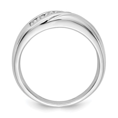 14K White Gold 7-stone Diamond Mens Ring