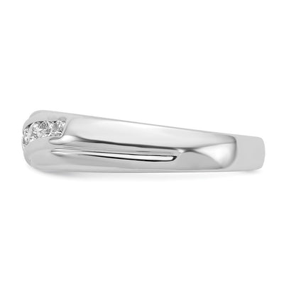 14K White Gold 7-stone Diamond Mens Ring