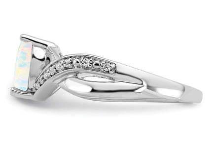 14K white gold diamond heart ring, further view