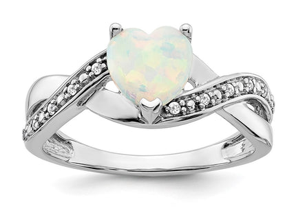 14K white gold diamond heart ring