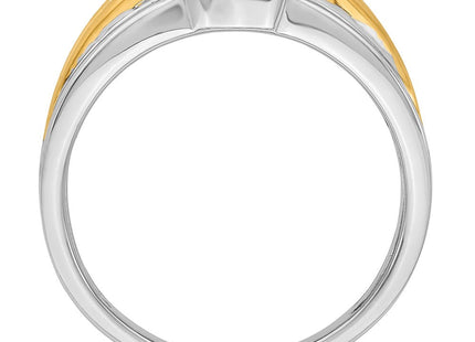 14k Two-tone Onyx and Diamond Mens Ring (Style RM5952-OX-009-WYA)