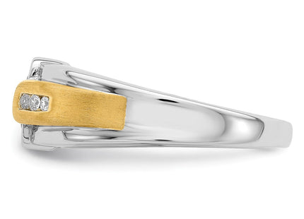 14k Two-tone Onyx and Diamond Mens Ring (Style RM5952-OX-009-WYA)