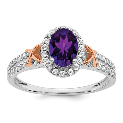 14K white gold diamond ring