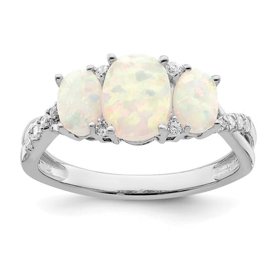 14K white gold diamond ring