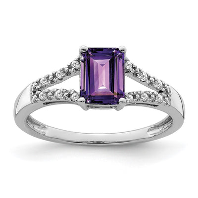 14K white gold diamond ring