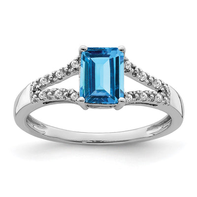 14K white gold diamond ring