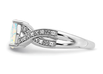 14K white gold diamond ring, another view