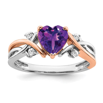 14K gold diamond heart ring