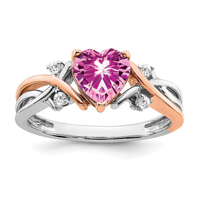 14K gold diamond heart ring