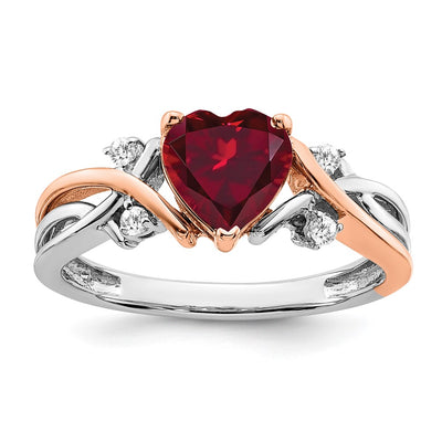 14K gold diamond heart ring