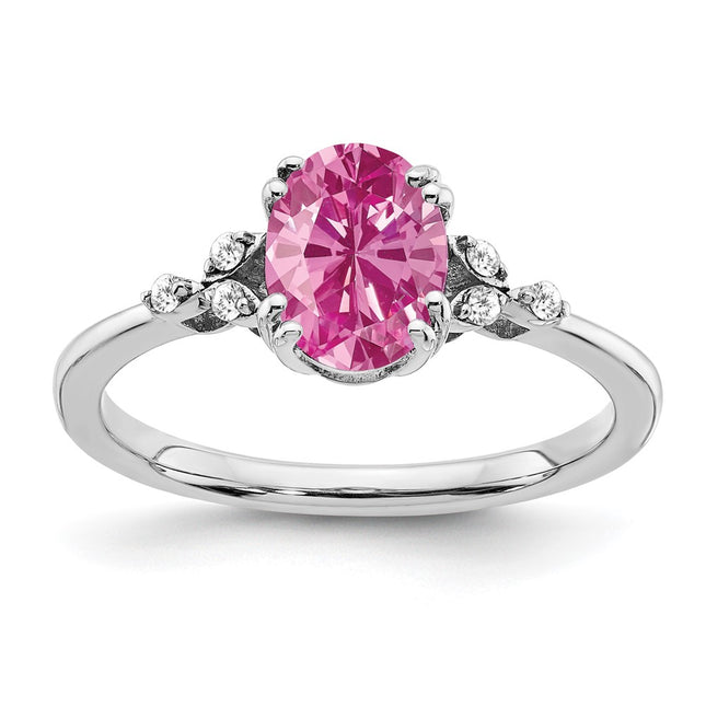 Sterling silver diamond ring