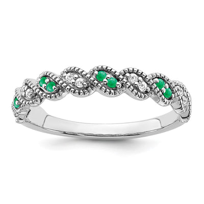 14K white gold diamond band