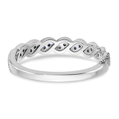 14K White Gold Tanzanite and Diamond Twist Band
