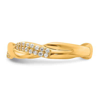14K Polished Diamond Fashion Ring
