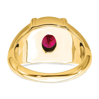 14K Ruby and Diamond Mens Ring