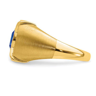 14K Sapphire and Diamond Mens Ring