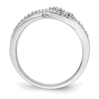 14K White Gold Polished Fancy Florina Wave Diamond Ring