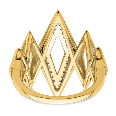 14K Polished Fancy Geometric Diamond Ring