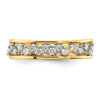14K Polished Diamond Band