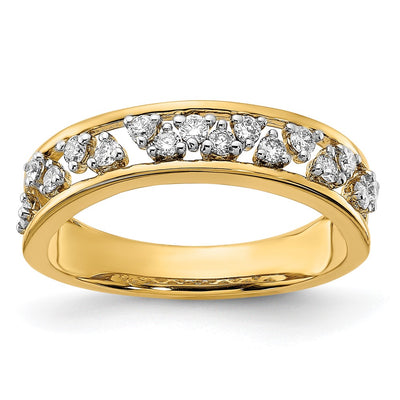 14K Polished Diamond Band