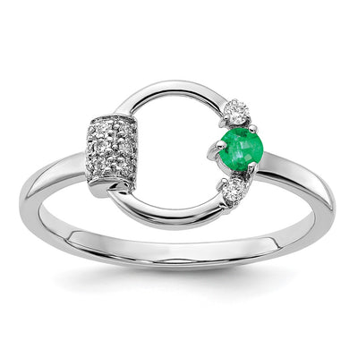 14K white gold diamond circle ring
