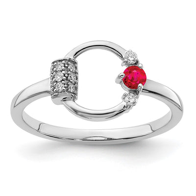 14K white gold diamond circle ring