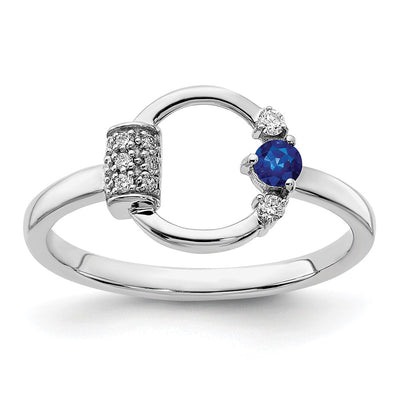 14K white gold diamond circle ring