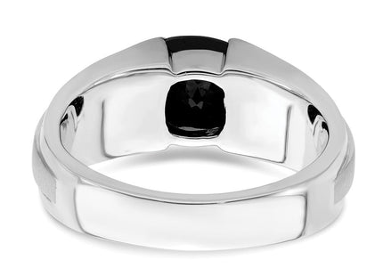 14k White Gold Onyx and Diamond Mens Ring (Style RM6940-OX-006-WA)