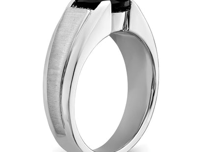 14k White Gold Onyx and Diamond Mens Ring (Style RM6940-OX-006-WA)