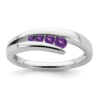 14K white gold amethyst ring