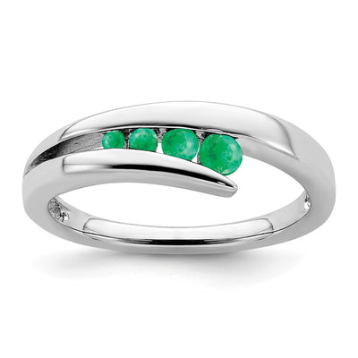 14K white gold emerald ring