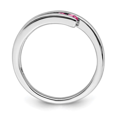14K White Gold Pink Tourmaline 4-stone Ring