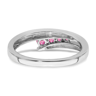 14K White Gold Pink Tourmaline 4-stone Ring