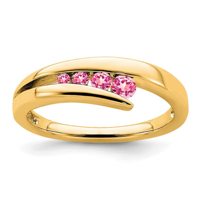 14K Pink Tourmaline 4-stone Ring