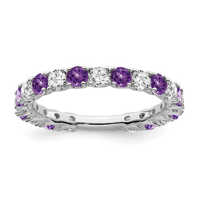 14K white gold diamond band