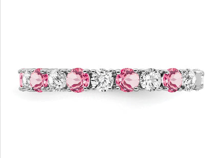 14K white gold diamond band, further view