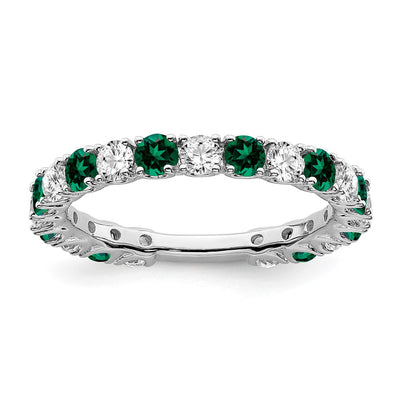 14K white gold diamond band