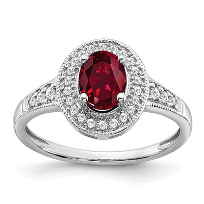 14K white gold diamond oval ring