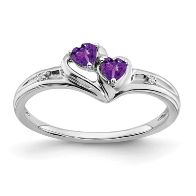 14K white gold diamond heart ring