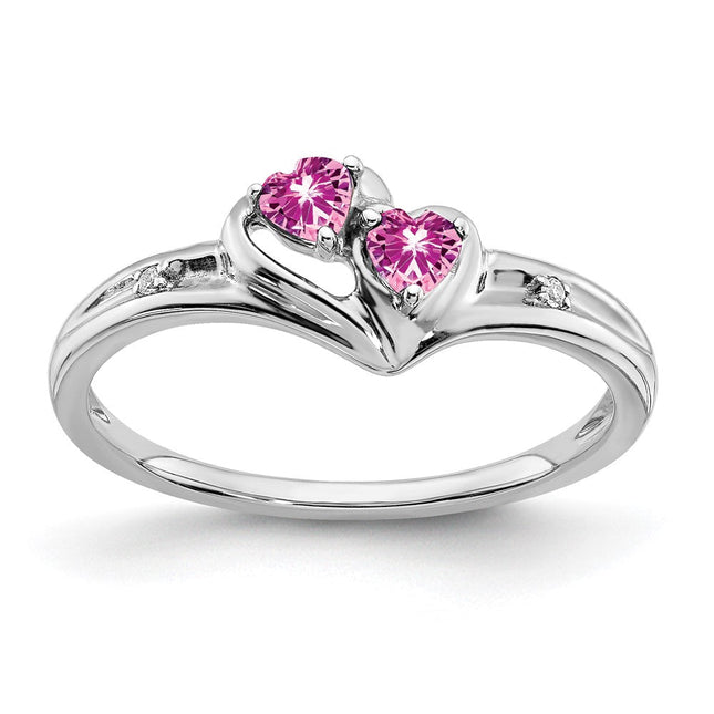 14K white gold diamond heart ring