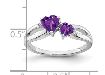 14K white gold diamond heart ring, another view
