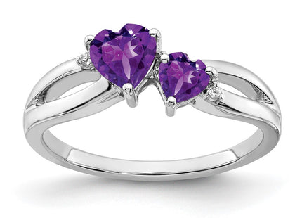 14K white gold diamond heart ring